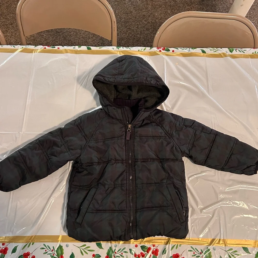 Babygap Plaid Puffer Navy/green‎ 3T